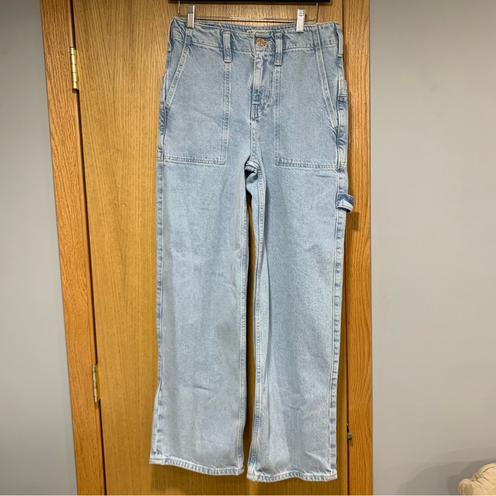 We The Free Blue Major Leagues Mid Rise Cuffed Crop Carpenter Jeans - Size 25